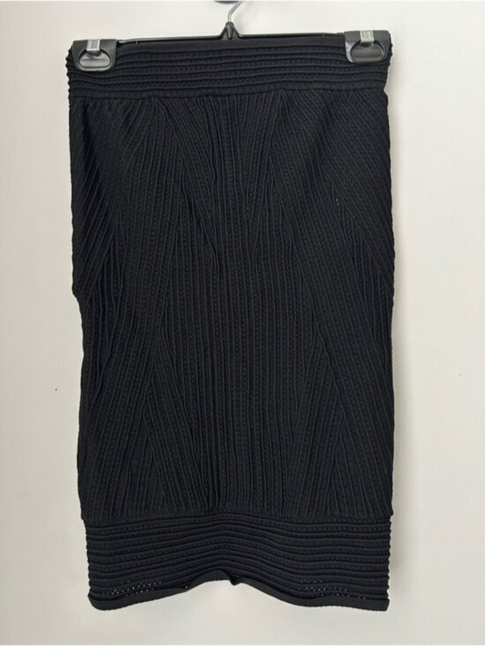 Ronny Kobo Textured Stretch Knit Bodycon Skirt